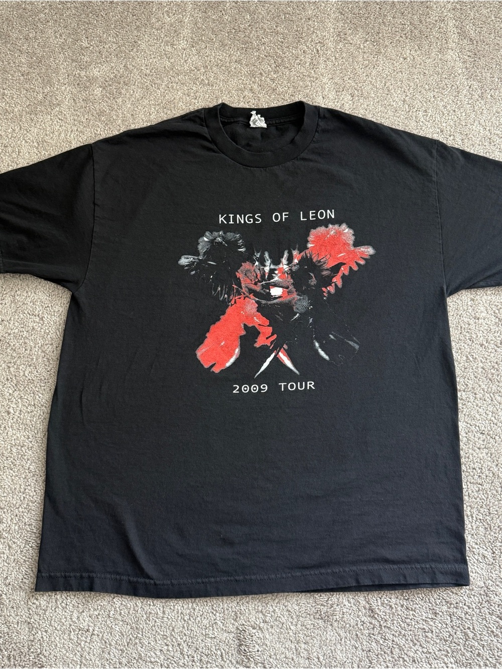 2009 Kings of Leon Tour T Shirt Rooster Double Sided Band Tee XL